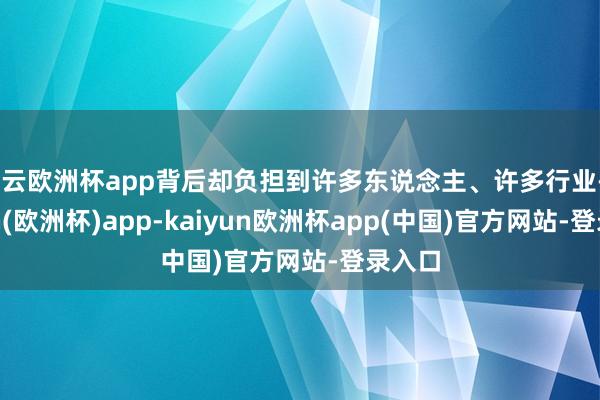 开云欧洲杯app背后却负担到许多东说念主、许多行业-kaiyun(欧洲杯)app-kaiyun欧洲杯app(中国)官方网站-登录入口